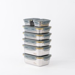 Set of 7 stainless steel food containers - PIKA