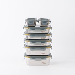 Set of 7 stainless steel food containers - PIKA